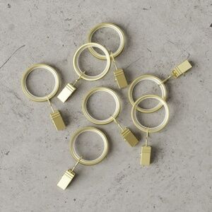 NWT Umbra Cappa 1" Clip Rings, Set of 7 - Brass